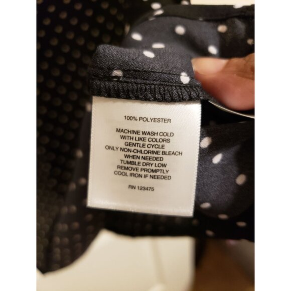 Jones New York black and white polka dot, sleeveless top, Abby Shell, size 14W - Picture 5 of 8